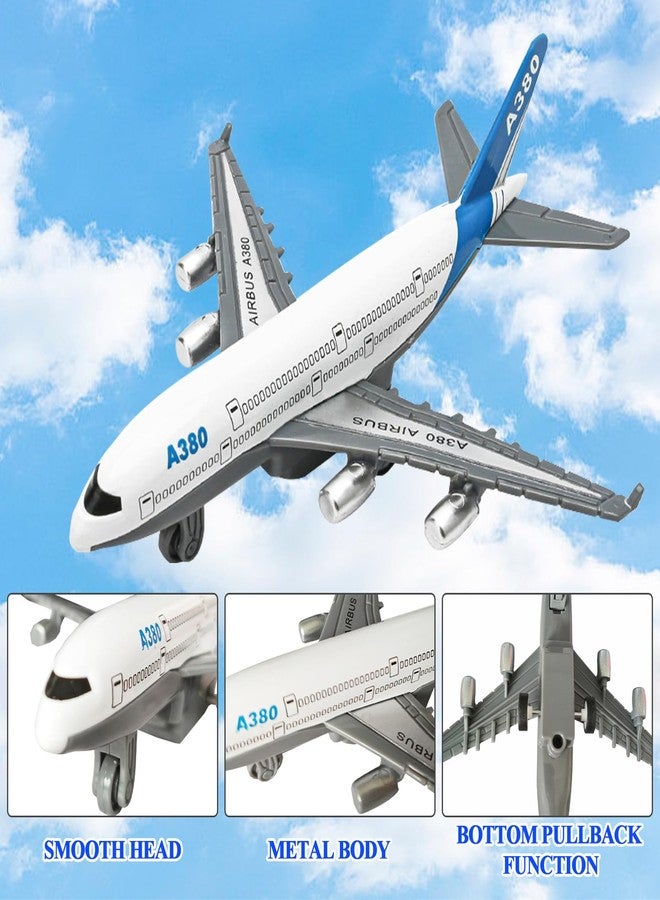 OTONOPI Toy Airplane Die-cast Metal Model Plane Pull Back Aircraft Airline for Kids Cake Toopper Party Favor Age 3+ Pack of 4pcs - Image 2