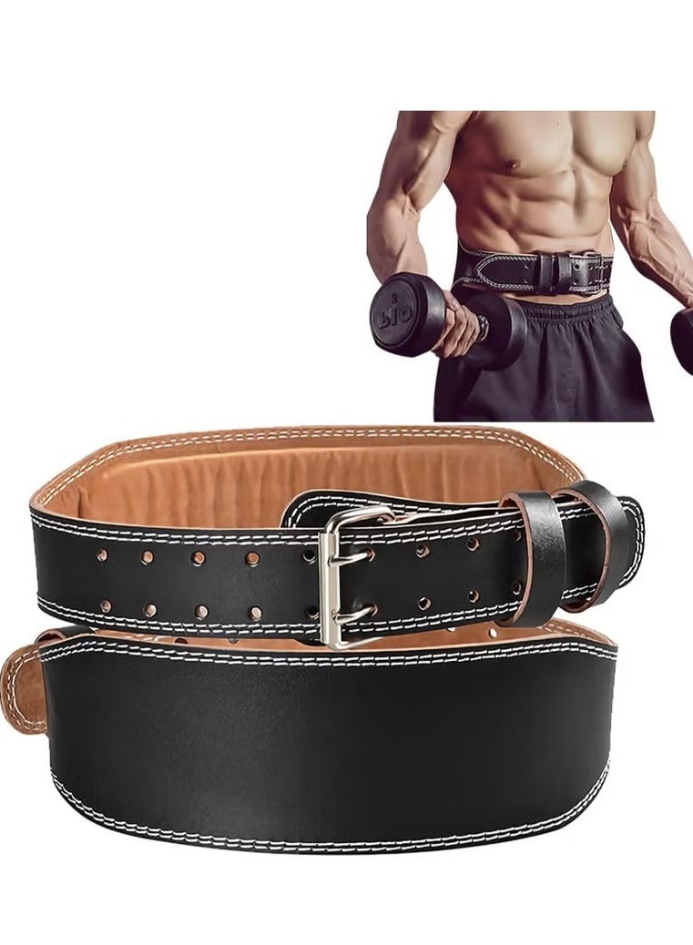 KIIUMI 130cm XL-Weight Lifting Belt Powerlifting Belt Leather Workout Gym Belt with Adjustable Buckle & Pad Heavy Duty Deadlift Lumbar Back Support Squats Muscle Power Functional Support Weight Belt for Men Women  - Image 1