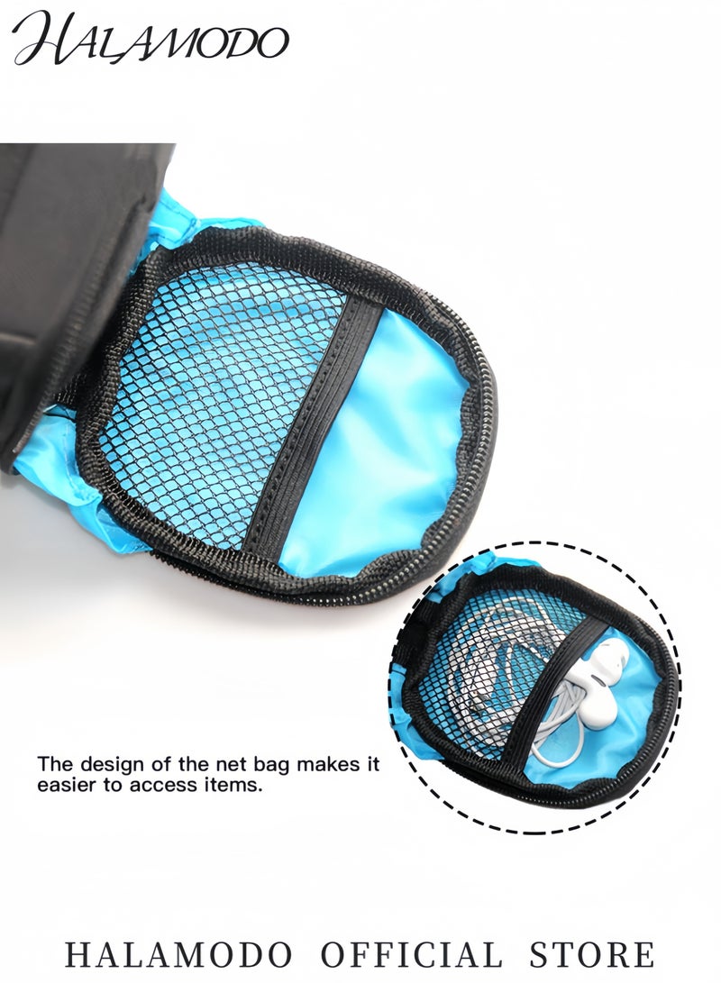 هالامودو حقيبة مقعد دراجة مقاومة للماء حقيبة مقعد دراجة مثلثة مع حزام لتثبيت زجاجة ماء حقيبة تخزين للدراجة مع جيب لأدوات الإصلاح للدراجات على الطرق والدراجات الجبلية - Image 5