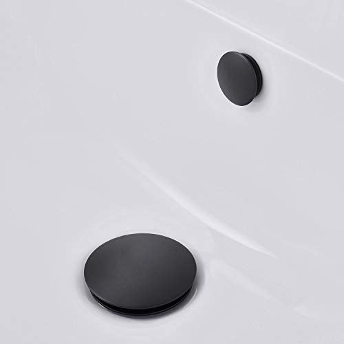 Orhemus Solid Brass Sink Overflow Cap Round Hole Cover for Bathroom Basin, Matte Black Finished - Image 4