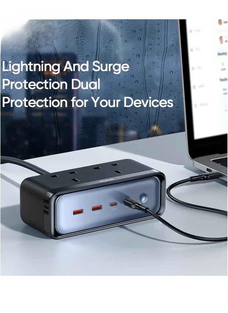 JAJEEK "Charger 4590 Power Strip – 6-in-1 GaN Charger with 70W Output & Lightning Protection" - Image 4