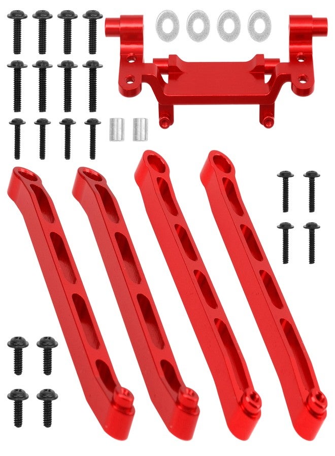 Share Goo ShareGoo Metal Pull Rod w/Tie Rod Bracket Seat Compatible with MN MN82 LC79 MN78 1/12 RC Car Upgrades Parts (Red) - Image 1