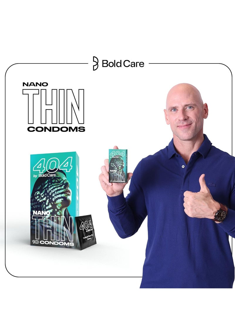 Bold Care Bold Care 404 Super Nano Thin Lubricated Condoms For Men With Disposable Pouches | 50 Microns | 10 Units | Close Fit With A Barely There Feel | Transparent Extra Thin Condom  - Image 5