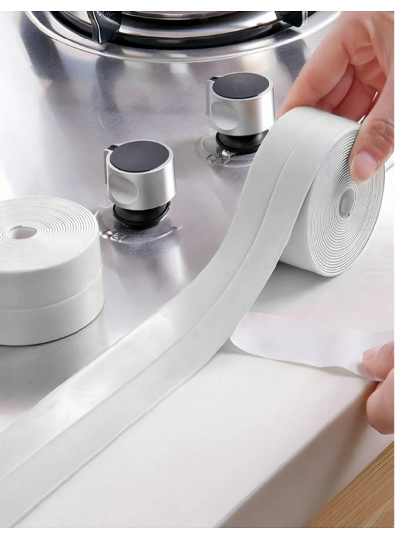 شريط لاصق مقاوم للماء، سهل الاستخدام، مادة مانعة للتسرب مناسبة للحمام والمطبخ، مثالية لقواعد الحمام والبلاط والأرضيات - 5 أمتار - Image 2
