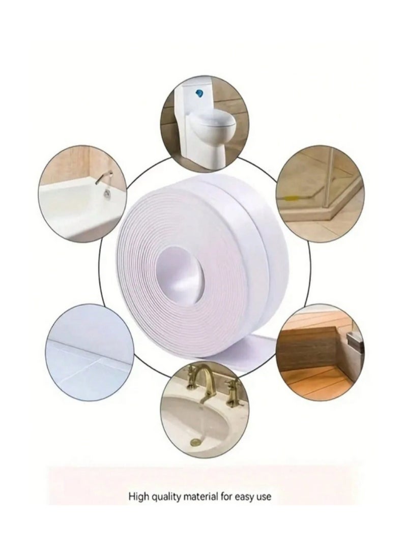 شريط لاصق مقاوم للماء، سهل الاستخدام، مادة مانعة للتسرب مناسبة للحمام والمطبخ، مثالية لقواعد الحمام والبلاط والأرضيات - 5 أمتار - Image 4