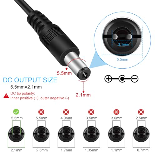 FLETERGIB 24V Power Supply, DC 24 Volt 2A 48W LED Lights Power Supply Adapter, 100-240V AC to 24V DC Transformer for LED Strip Lights, Wall Plug Power Supply with 5.5/2.1mm Jack Converter (2 Pack) - Image 2