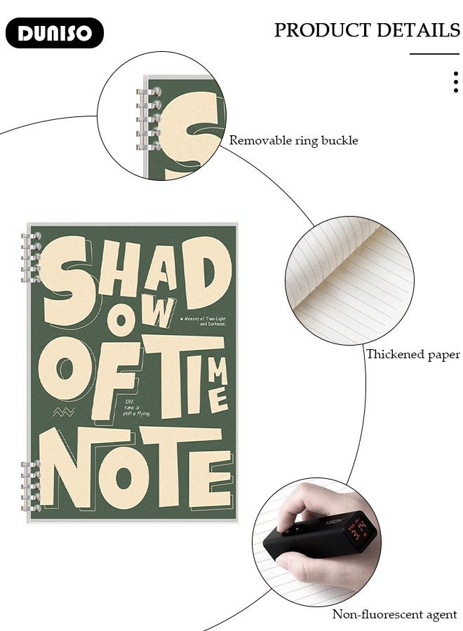 DUNISO دفتر ملاحظات A5 60 صفحة مع غلاف مقاوم للماء دفتر ورق مفكوك بسيط للطلاب دفتر يوميات ثقب دائري دفتر ملاحظات مفكوك قابل للإزالة دفتر أعمال للكتابة للطلاب والمكاتب - Image 2