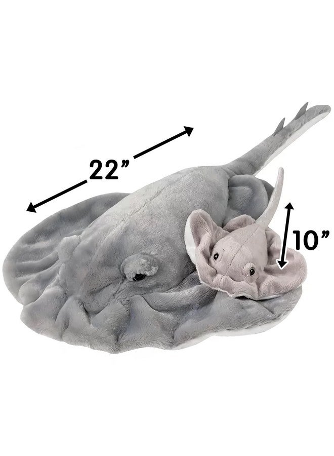 Adventure Planet Rhode Island Novelty Adventure Planet Birth of Life Stingray with Baby Plush Toy 22" Long - Image 3