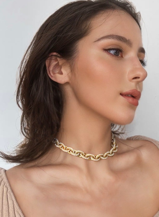 قلادة من اللؤلؤ بسلسلة سميكة ملتوية عتيقة - Image 2