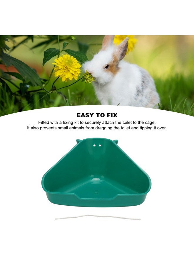 Fockety Corner Litter Pan, Rabbit Litter Box, Pet Toilet Potty Trainer for Ferrets, Rabbits, Chinchilla, Rats, Guinea Pigs and Other Small Animals, Plastic Bunny Cage Toilet (Deep Green) - Image 5
