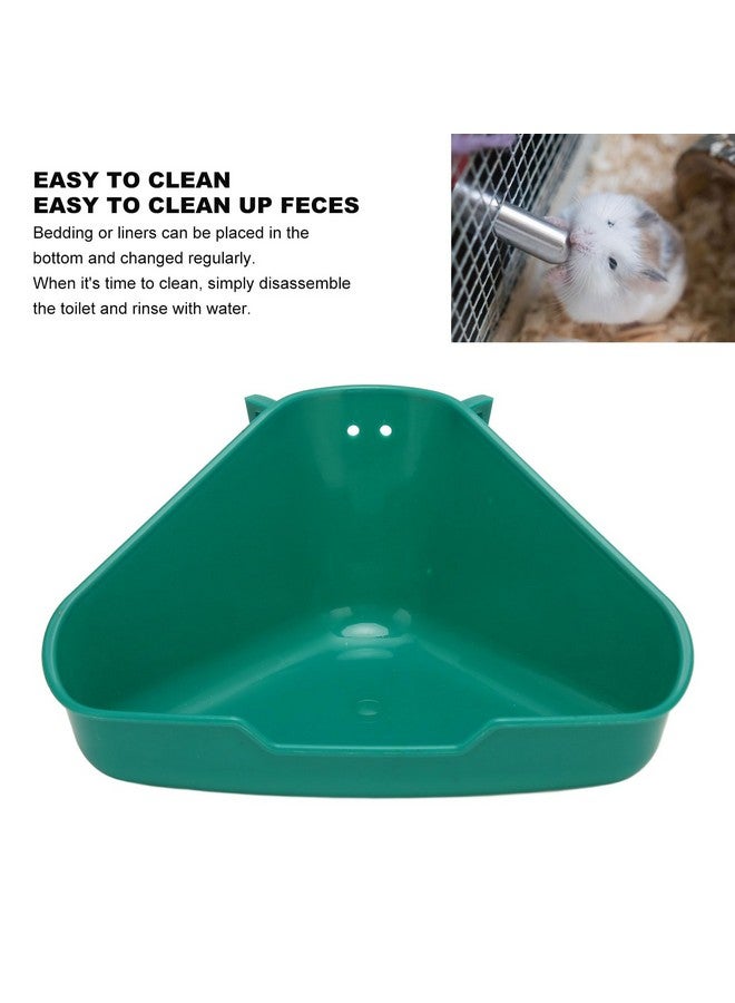 Fockety Corner Litter Pan, Rabbit Litter Box, Pet Toilet Potty Trainer for Ferrets, Rabbits, Chinchilla, Rats, Guinea Pigs and Other Small Animals, Plastic Bunny Cage Toilet (Deep Green) - Image 3