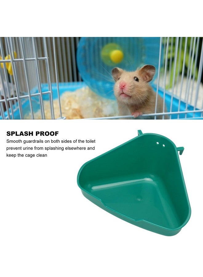 Fockety Corner Litter Pan, Rabbit Litter Box, Pet Toilet Potty Trainer for Ferrets, Rabbits, Chinchilla, Rats, Guinea Pigs and Other Small Animals, Plastic Bunny Cage Toilet (Deep Green) - Image 2