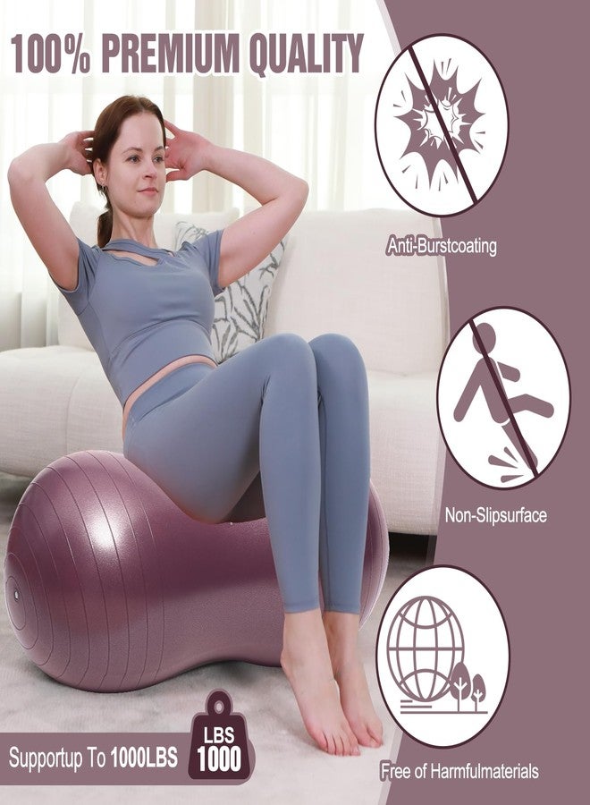 INPANY Peanut Ball - Anti Burst Exercise Ball for Labor Birthing, Physical Therapy for Kids, Core Strength, Home & Gym Fintness (Include Pump) Rose Gold - Image 3