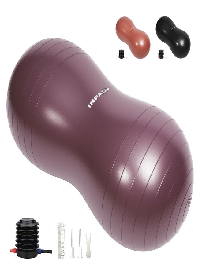 INPANY Peanut Ball - Anti Burst Exercise Ball for Labor Birthing, Physical Therapy for Kids, Core Strength, Home & Gym Fintness (Include Pump) Rose Gold - Image 1