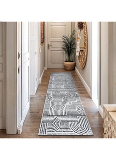 Rugshop Rugshop Bohemian Stripe Arch Design High Traffic Living Room,Bedroom,Kitchen, Home Office Runner Rug 2' x 7' Cream  - Image 1