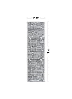 Rugshop Rugshop Bohemian Stripe Arch Design High Traffic Living Room,Bedroom,Kitchen, Home Office Runner Rug 2' x 7' Cream  - Image 2