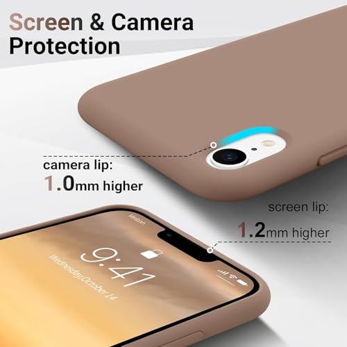 VONZEE® Liquid Silicone Case with Microfiber Coushioning Compatible for iPhone Xr Shockproof Slim Back Cover, Gel Rubber Full Body Protection - Brown - Image 3