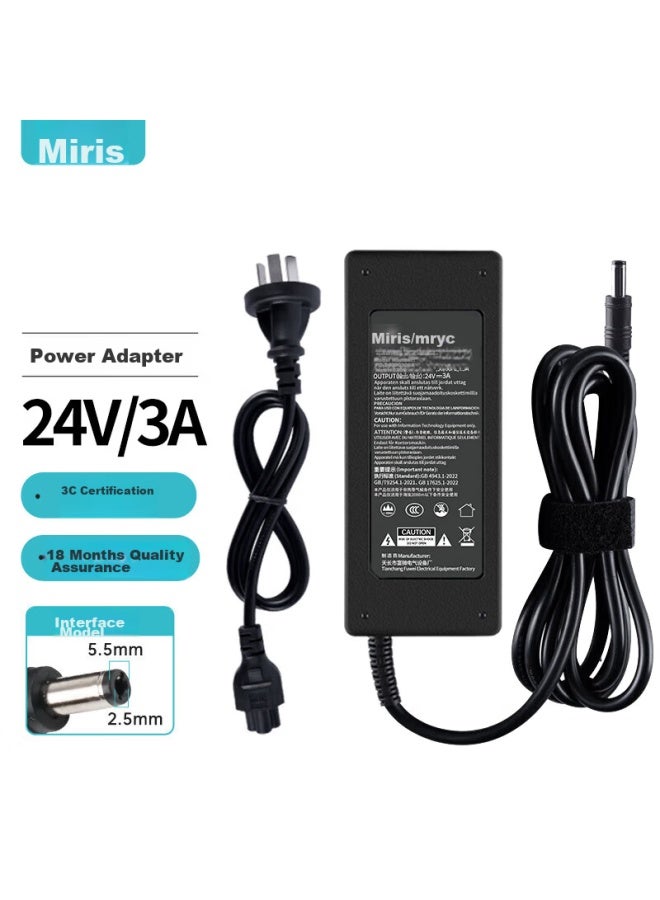 Mryc 24v3a Power Adapter Compatible With Midea, Qingyuan, Haier, Xiaomi, Smith Water Purifier, Water Dispenser, Printer, Massager, Charger, Universal 2.5a/2a - Image 1