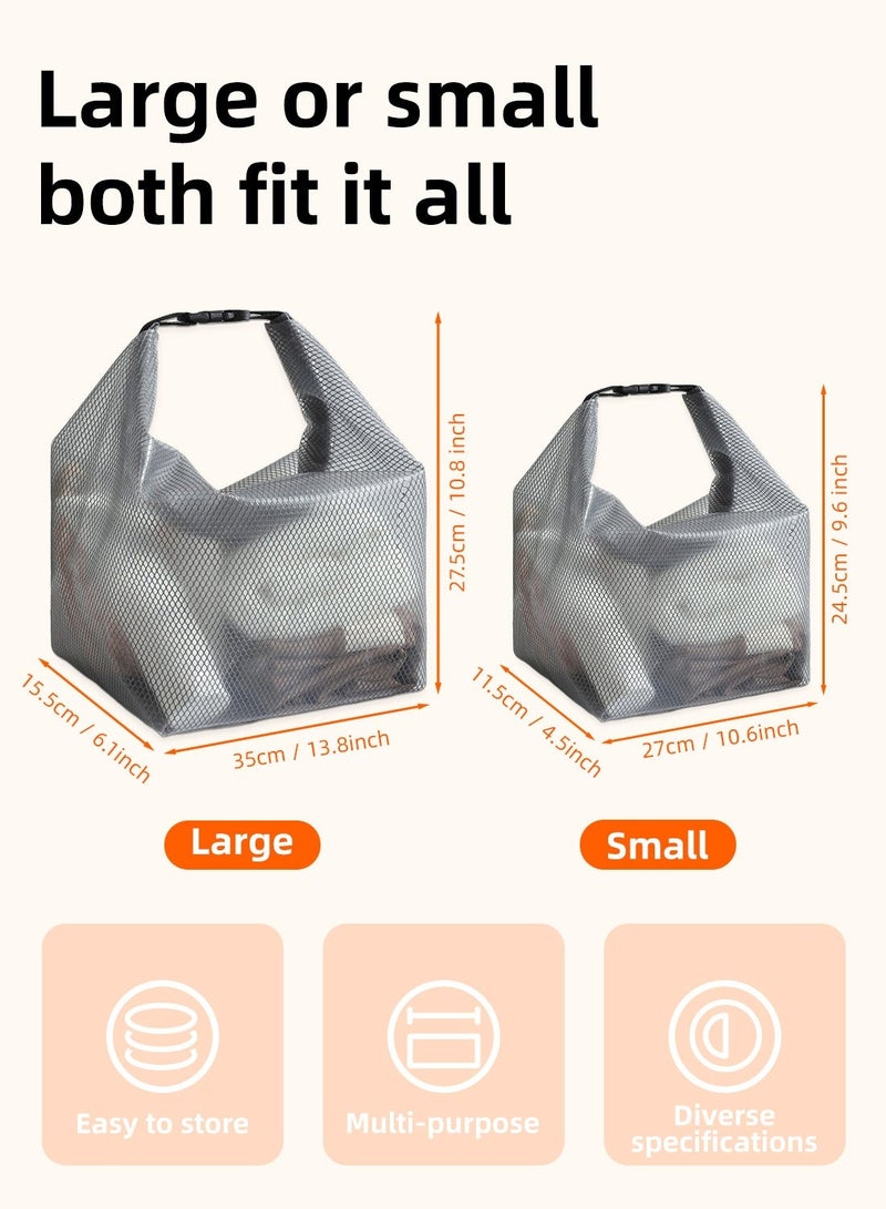 2 Pcs Waterproof Toiletry Bags Set, Roll-Top Mesh Organizer with Buckle Handle, Large & Small Travel Storage for Travel, Gym, Swimming & Daily Use - Image 5