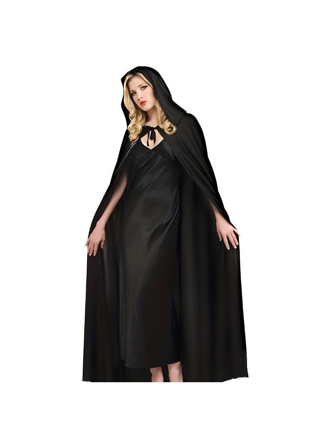 Brain Giggles Halloween Black cape with Hooded Cape - Adult Unisex Halloween Cape Costume – Halloween Cosplay Costume ( Small) - Image 4