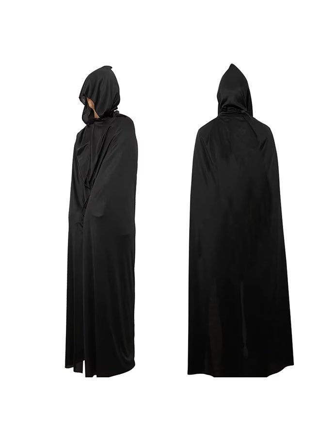 Brain Giggles Halloween Black cape with Hooded Cape - Adult Unisex Halloween Cape Costume – Halloween Cosplay Costume ( Small) - Image 1