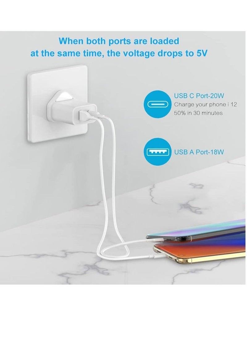 BGM 65W PD USB C Plug Charger Dual Port Wall Plug Charging with for i Phone 13 Pro i Pad i Phone 12/12 Mini/12 Pro/Max/11/XR/X Pixel Samsung Pro(White) - Image 4