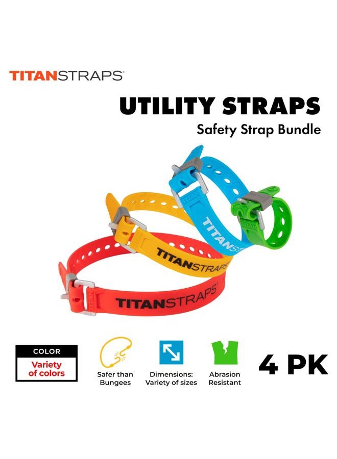 TitanStraps Titan Industrial Straps – Safety Strap Set to Secure Splits, Cargo Bikes, Garden Hoses, Wood Working Projects – 70 lb. Working Load, 20" Length, 4-Pack Coyote Tan - Image 2