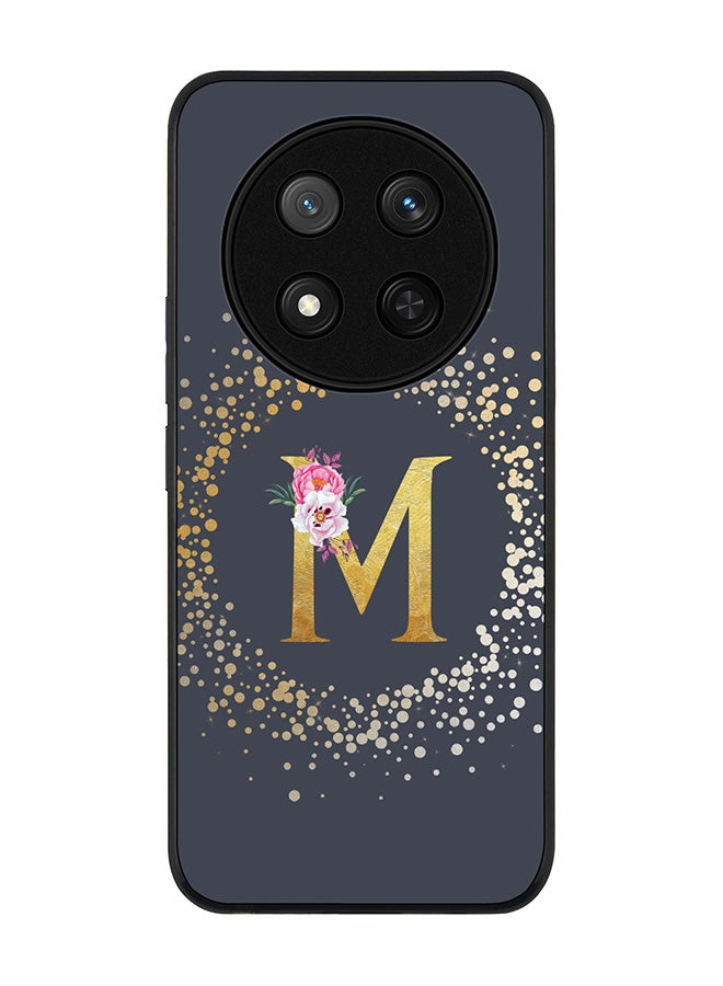 Stylizedd For Honor X9c / Honor Magic7 Lite 5G Case,Slim fit Camera Protection, Shockproof Thin Phone cover  - Custom Monogram Floral - M  (Grey )  - Image 1
