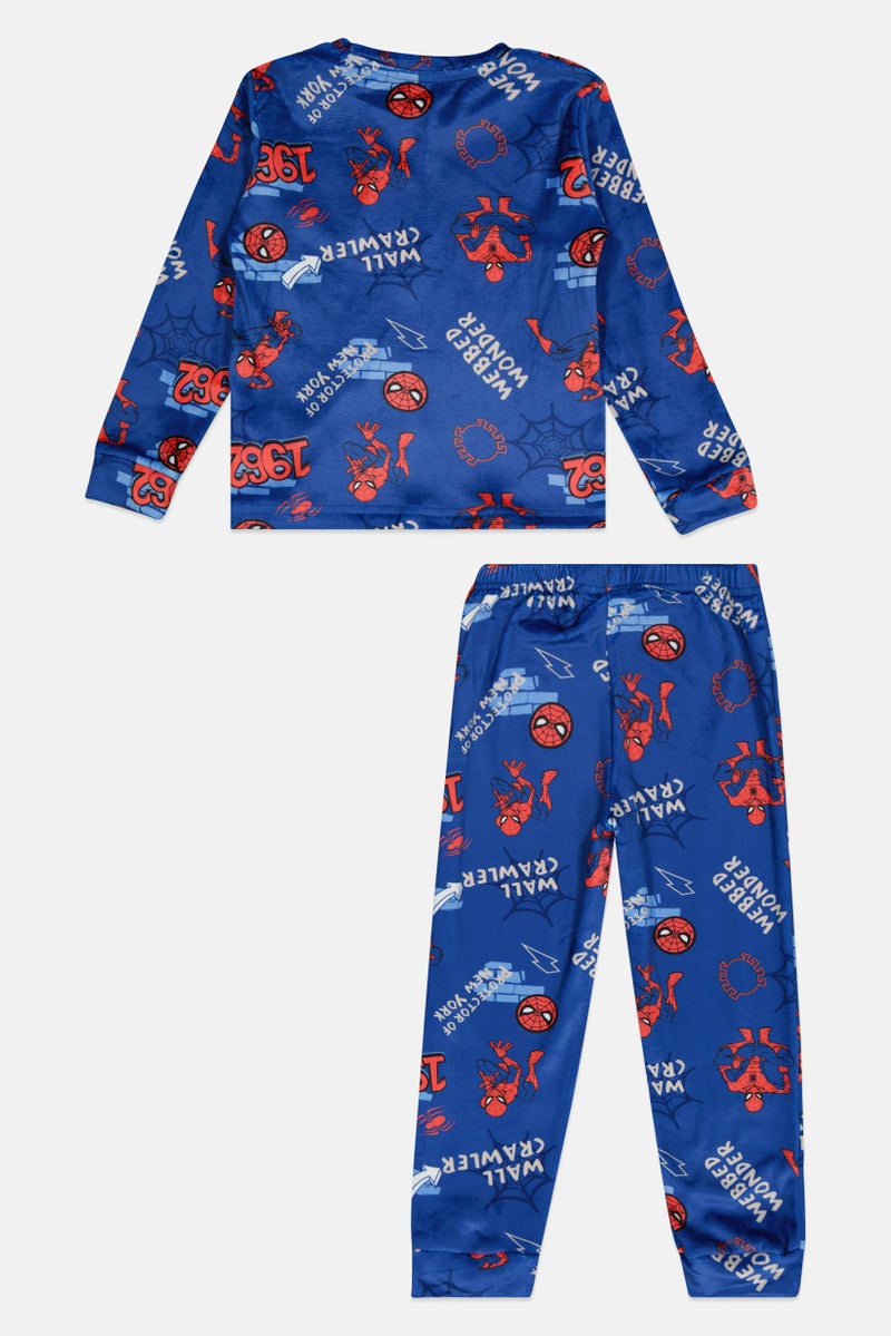 MARVEL Toddlers Boy 2Pcs Spider-Man Print Pajama Top And Bottom Set, Multicolor - Image 2