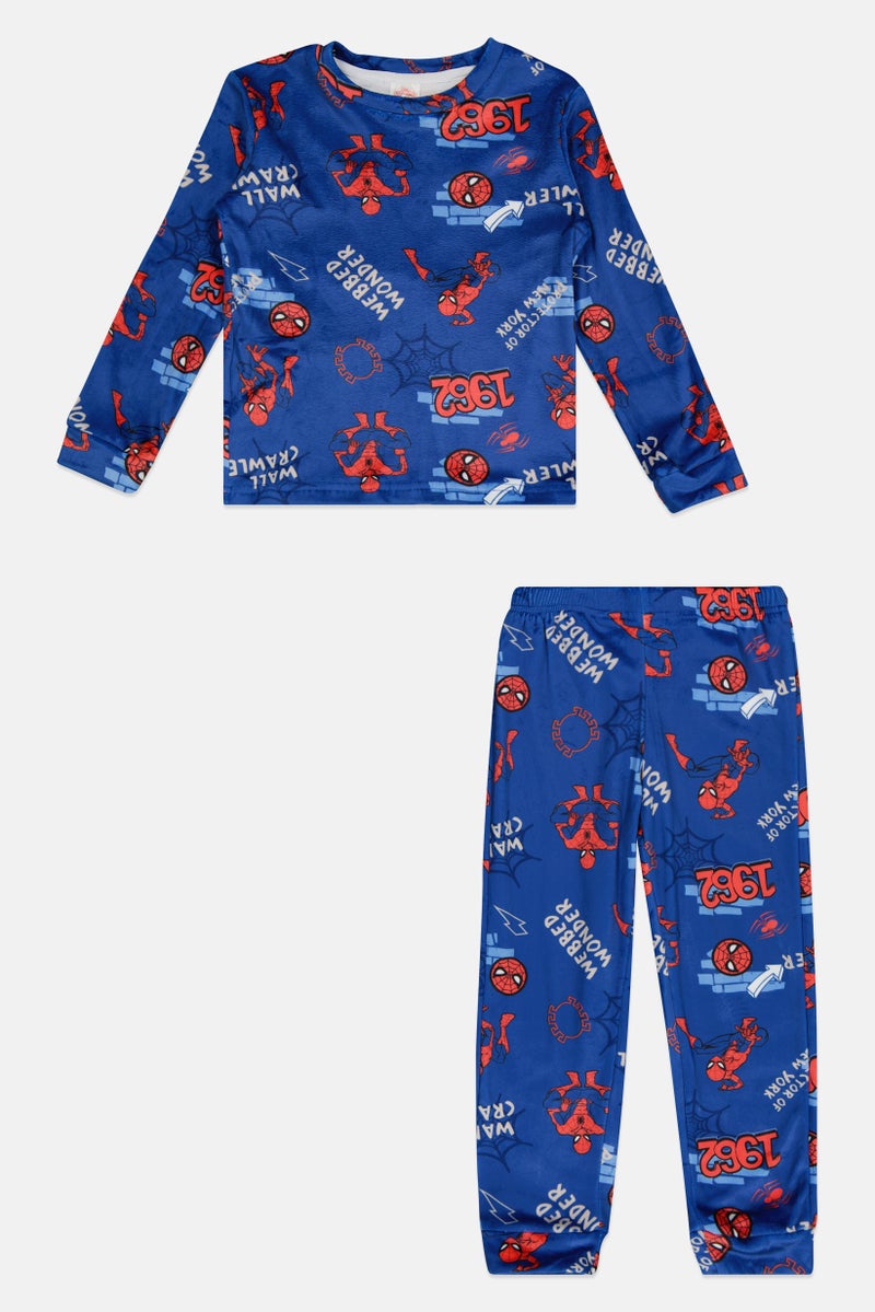 MARVEL Toddlers Boy 2Pcs Spider-Man Print Pajama Top And Bottom Set, Multicolor - Image 1
