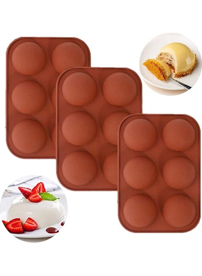 Silicone Mold For Chocolate，Half Sphere Silicone Molds For Baking, BPA Free Cupcake Baking ，Silicone Molds for Making Chocolate, Cake, Jelly, Dome Mousse (3Pcs Blue) Red 19.5x13.3cm - Image 1