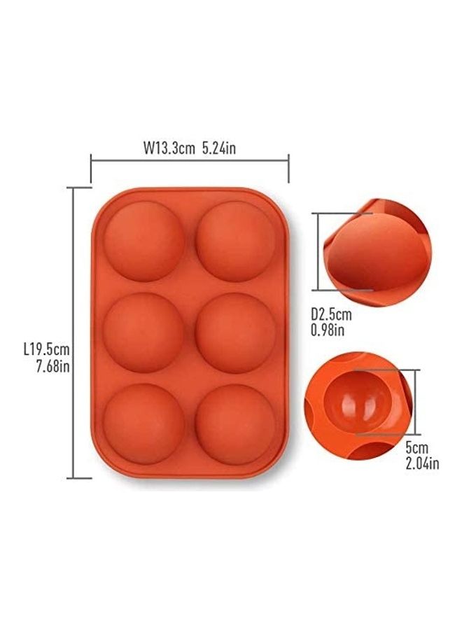 Silicone Mold For Chocolate，Half Sphere Silicone Molds For Baking, BPA Free Cupcake Baking ，Silicone Molds for Making Chocolate, Cake, Jelly, Dome Mousse (3Pcs Blue) Red 19.5x13.3cm - Image 2