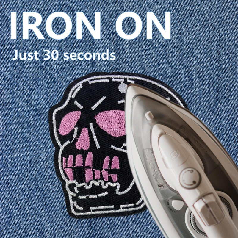 Cazzon Dark Embroidered Applique Iron On Patches for Backpacks, Rock Band Patches for Jackets, Cool Sew Patch for Clothing, Jeans, Hats, DIY Accessories (Dark11 12 Pcs) - Image 3