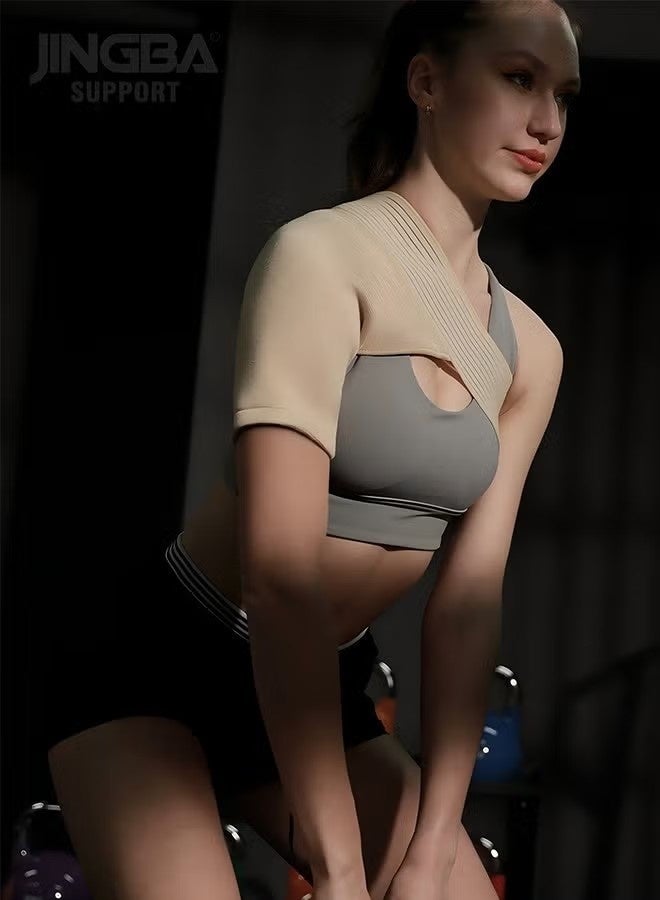 جينجبا سابورت حزام دعم الكتف القابل للتعديل من جينغبا لرفع الأثقال وركوب الدراجات والرياضات الأخرى - يخفف آلام التهاب الأوتار، يسمح بمرور الهواء ومريح للارتداء طوال اليوم - Image 5