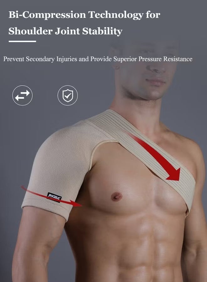 جينجبا سابورت حزام دعم الكتف القابل للتعديل من جينغبا لرفع الأثقال وركوب الدراجات والرياضات الأخرى - يخفف آلام التهاب الأوتار، يسمح بمرور الهواء ومريح للارتداء طوال اليوم - Image 3