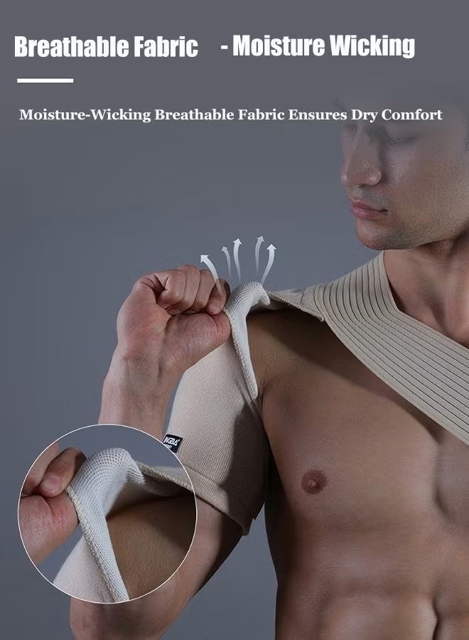 جينجبا سابورت حزام دعم الكتف القابل للتعديل من جينغبا لرفع الأثقال وركوب الدراجات والرياضات الأخرى - يخفف آلام التهاب الأوتار، يسمح بمرور الهواء ومريح للارتداء طوال اليوم - Image 2