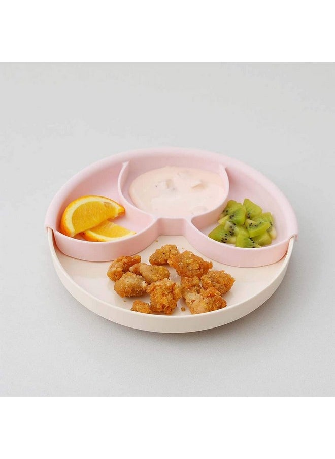 Miniware Miniware Healthy Meal Set with Sandwich Plate, Divider, and Detachable Suction Foot for Baby Toddler Kids - Promotes Self Feeding | Eco-Friendly and BPA Free | Dishwasher Safe (Grey, Cotton Candy)  - Image 4