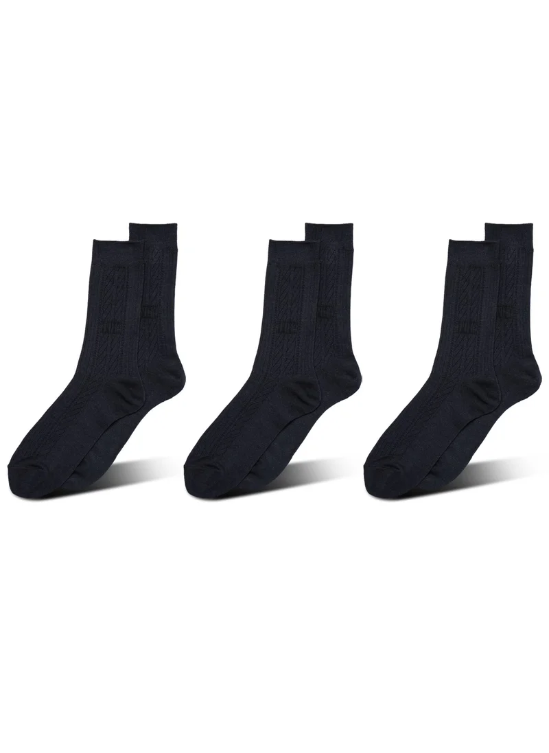 AMPM MEN'S FORMAL SOCKS (PACK OF 3) - NAVY BLUE