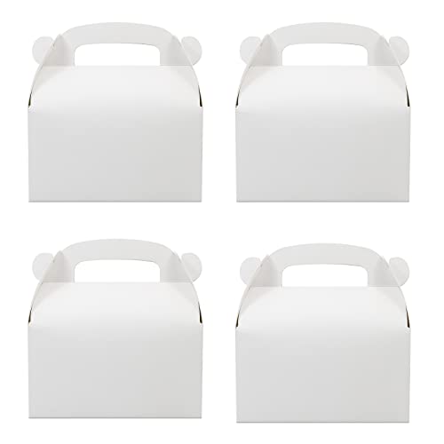 Oletx 30-Pack White Party Favor Treat Boxes, Goodie Gable Paper Gift Boxes with Handles. Perfect for Wedding, Birthday, Graduation, Babyshower. - Image 1