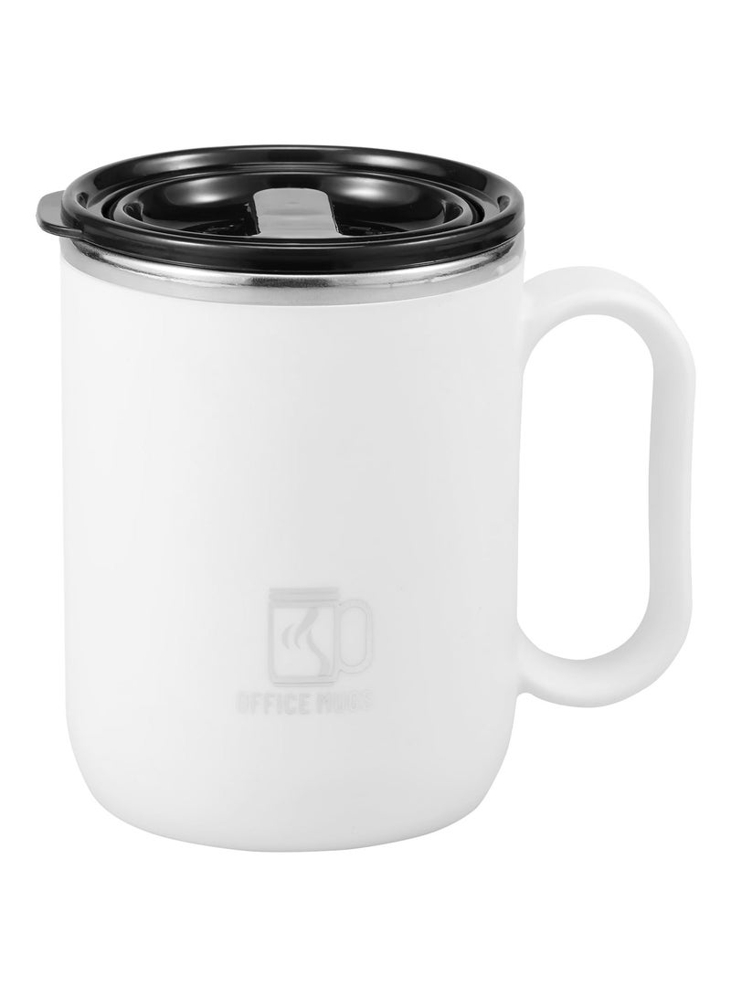 SYOSI Insulated Coffee Mug with Handle & Lid, Leakproof Travel Mug Hot Cold Coffee Mugs, 500 ml Travel Coffee Tumbler, Stainless Steel Insulated Coffee Cup for Travel, Home, Office, and Daily Use (White) - Image 1
