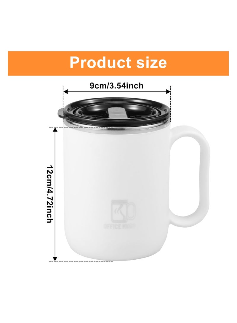 SYOSI Insulated Coffee Mug with Handle & Lid, Leakproof Travel Mug Hot Cold Coffee Mugs, 500 ml Travel Coffee Tumbler, Stainless Steel Insulated Coffee Cup for Travel, Home, Office, and Daily Use (White) - Image 3