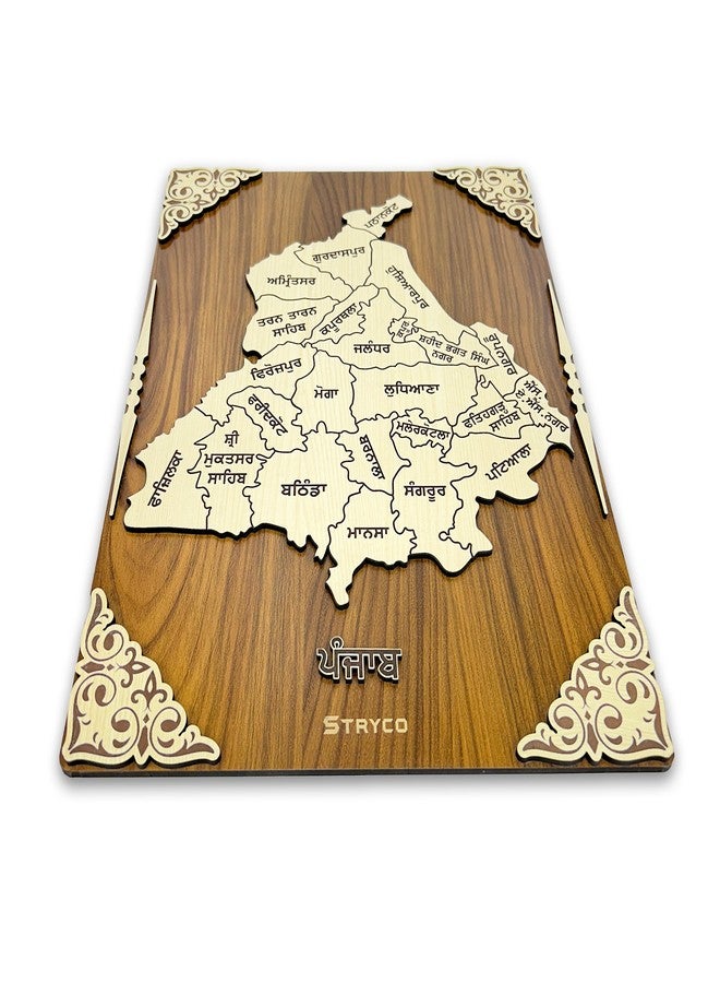 STRYCO PUNJAB MAP WALL HANGING | 3D PUNJABI WOODEN WALL ART | HOME ART DECOR PHOTO FRAME for House Decoration,Shops,Offices, PANJAB WOODEN POSTER, PUNJABI GIFT ITEM, 12x16 Inches - Image 5