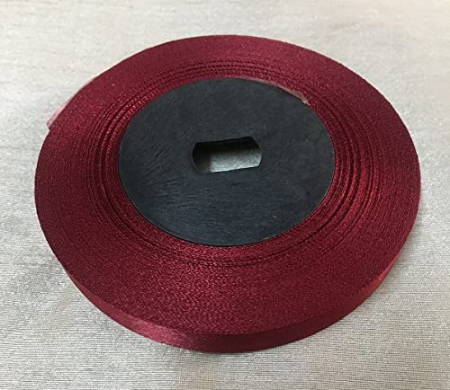 MultiPurpose Double Side Satin Ribbon Roll of 18 Meters for Parties Decorations Invitation Card Gift Wrapping and Craft Project Work 05 inch Wide Maroon