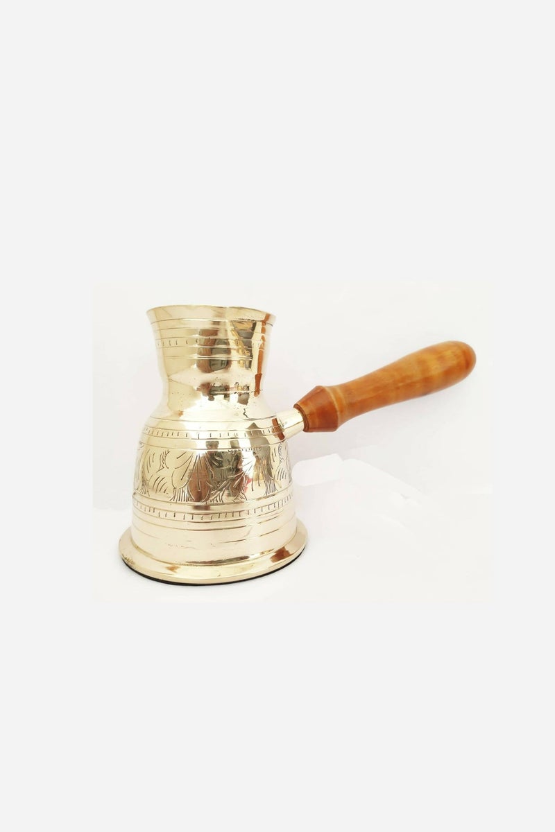 Bin shihoon Turkish coffee pot, copper, 7 cm, with wooden handle, made in India - Image 3