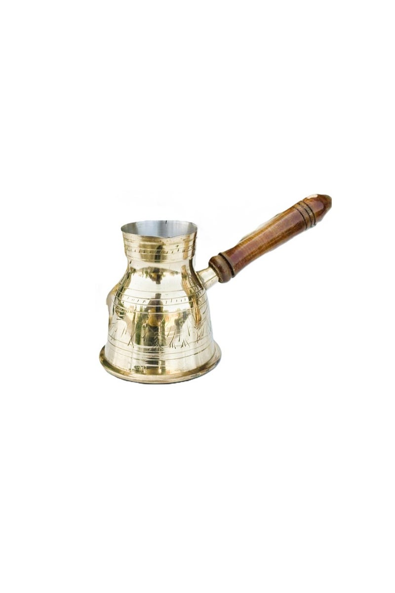 Bin shihoon Turkish coffee pot, copper, 7 cm, with wooden handle, made in India - Image 2