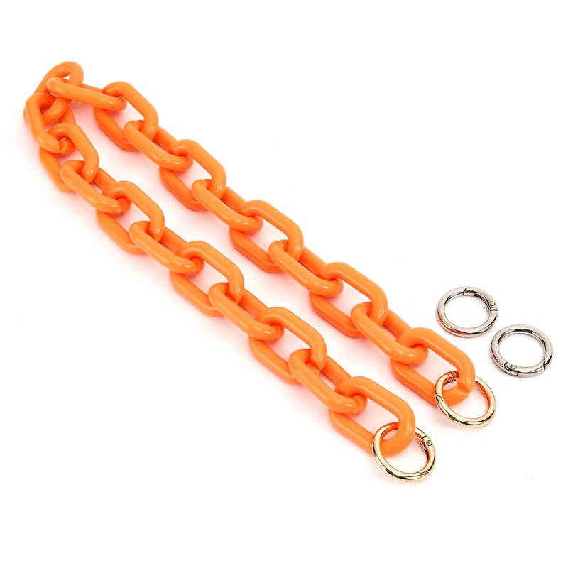 Yichain Chunky Acrylic Purse Strap Bag Chain Handle Replacement,Handbag Purse Making Accessory Decoration (Orange)