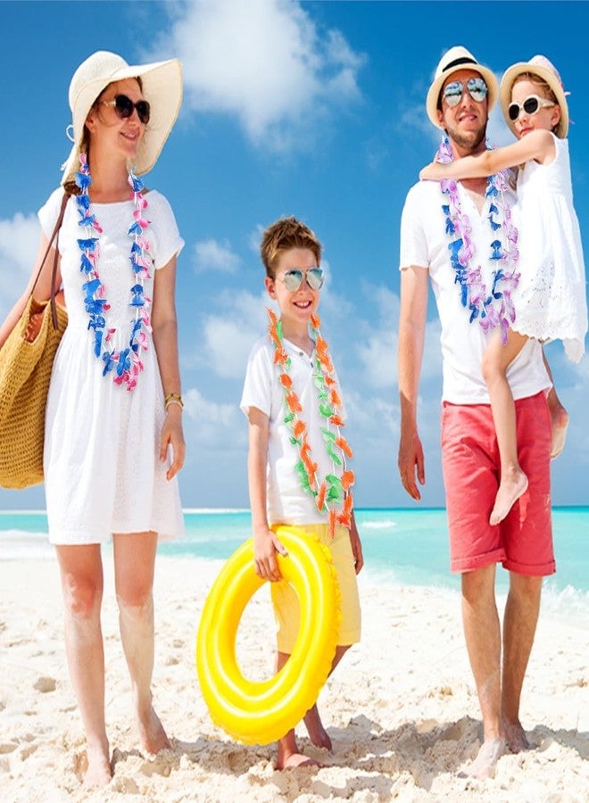 Funtoy TSMJUWND Hawaiian Leis for Luau Party 50 Pcs Tropical Hawaiian Flower Adjustable Necklace Colorful Hawaii Leis Bulk Artificial Flowers for Wedding Hula Dance Decor Birthday Summer Beach Pool Party - Image 4
