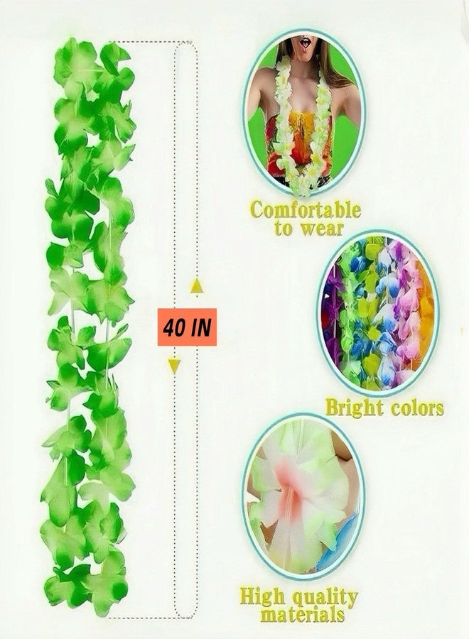Funtoy TSMJUWND Hawaiian Leis for Luau Party 50 Pcs Tropical Hawaiian Flower Adjustable Necklace Colorful Hawaii Leis Bulk Artificial Flowers for Wedding Hula Dance Decor Birthday Summer Beach Pool Party - Image 3