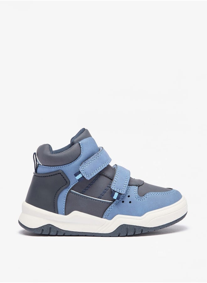 LBL by Shoexpress Boy's Panelled High Cut Sneakers with Hook and Loop Closure  - Image 3