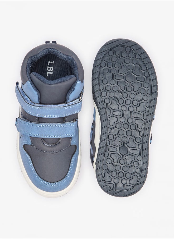 LBL by Shoexpress Boy's Panelled High Cut Sneakers with Hook and Loop Closure  - Image 4